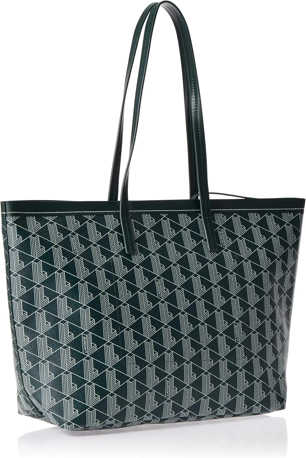 کیف دستی لاکوست مدل Zely بافت‌دار به همراه کیف کوچک زنانه، رنگ Mono Sinople Farine