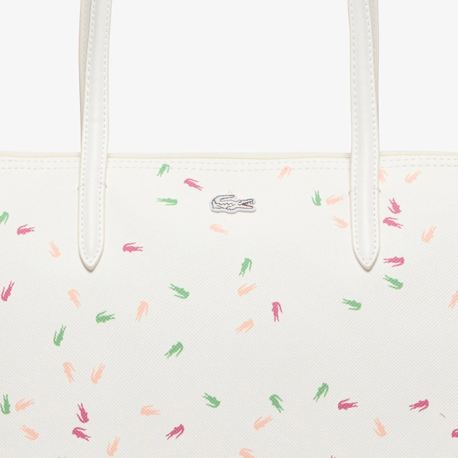 کیف دستی بزرگ زنانه لاگوست مدل L.12.12 با طرح چاپی، طرح کروکودیل رنگی