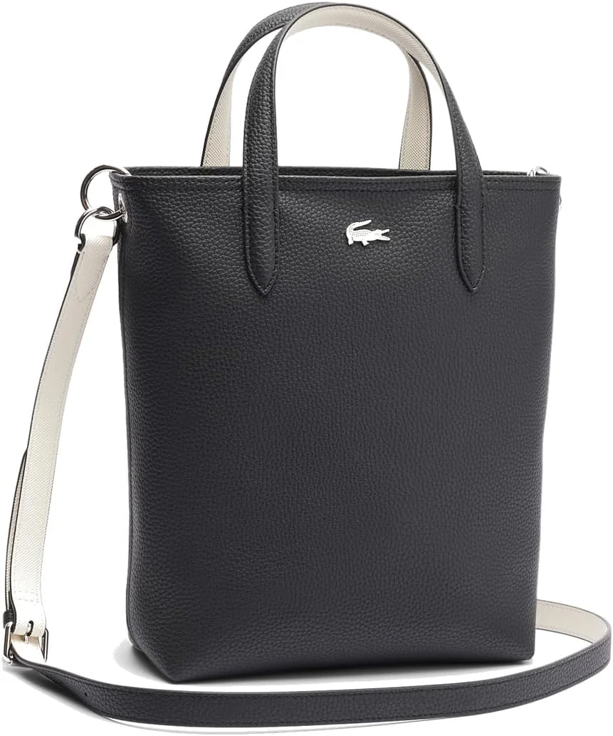 کیف دستی زنانه لاکوست مدل آنا عمودی دو رو - مشکی شیری