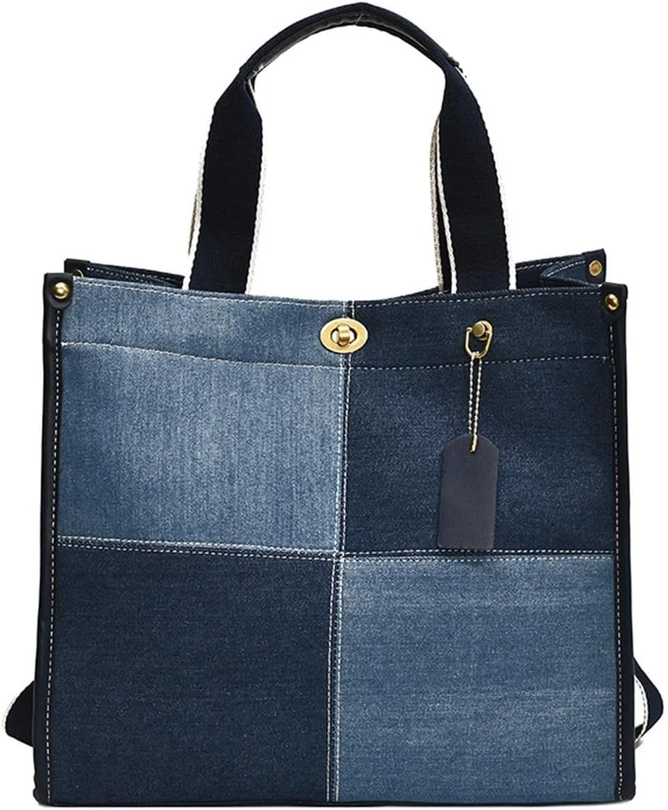 کیف دستی جین شیک NALACAL برای زنان، کیف بزرگ دوشی بوم با طرح قدیمی، مناسب برای کار، مسافرت، دانشگاه و استفاده روزمره، کیف بادوام جین با جیب های متعدد کیف دستی جین شیک NALACAL برای زنان، کیف بزرگ دوشی بوم با طرح قدیمی، مناسب برای کار، مسافرت، دانشگاه و استفاده روزمره، کیف بادوام جین با جیب های متعدد