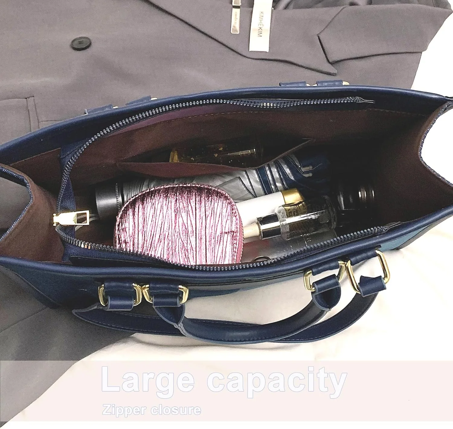 کیف دستی جین بزرگ NALACAL با تزیینات چرمی برای زنان، سازگار با لپ تاپ 15.4 اینچی، کیف چند جیبی، ایده آل برای کار، دفتر، مسافرت و خرید (36CM x 10CM x 26CM) کیف دستی جین بزرگ NALACAL با تزیینات چرمی برای زنان، سازگار با لپ تاپ 15.4 اینچی، کیف چند جیبی، ایده آل برای کار، دفتر، مسافرت و خرید (36CM x 10CM x 26CM)