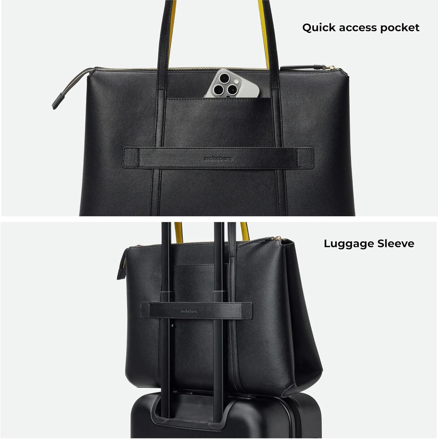 کیف دستی بزرگ زنانه موکوبارا مدل Easy Going Tote از چرم مصنوعی | کیف شیک و جادار برای استفاده روزمره، کار و سفر (Crypto2.0، مشکی)