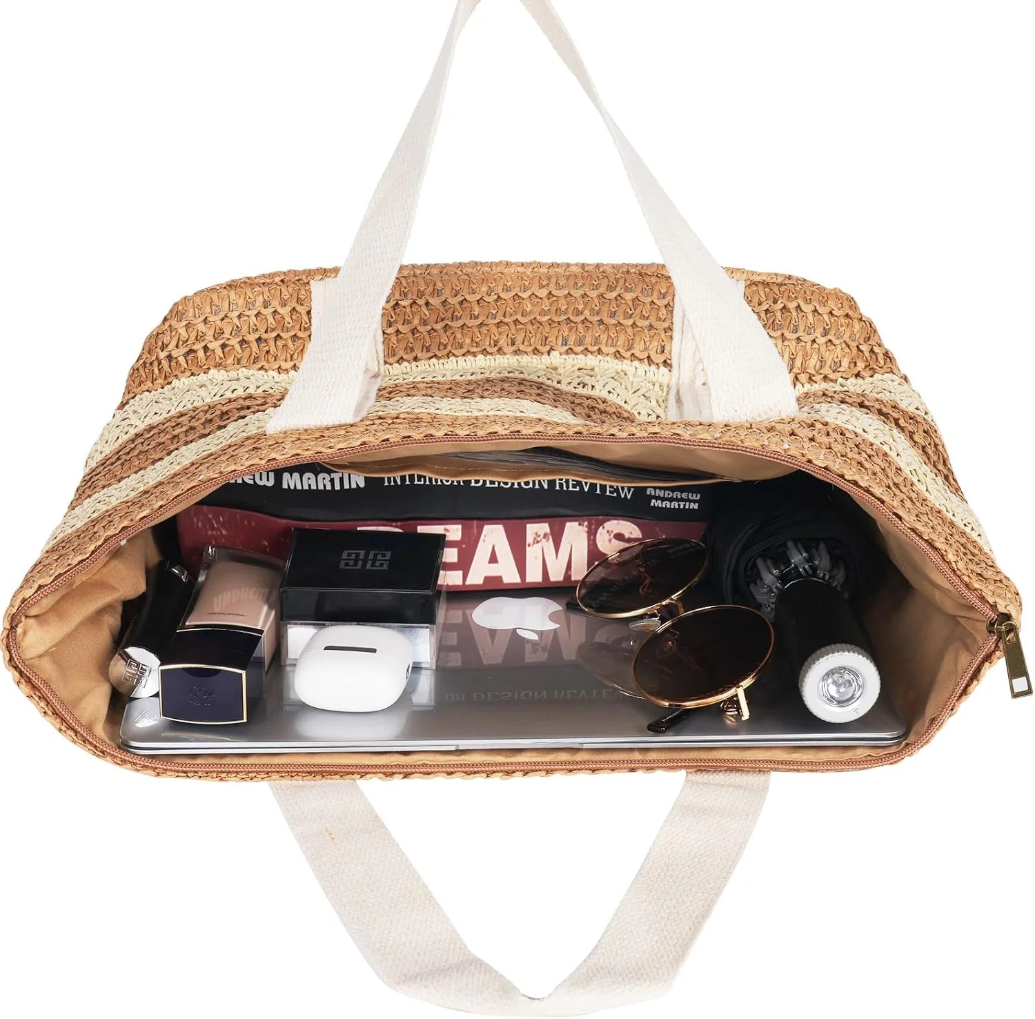 کیف حصیری بزرگ زنانه نالاکال، کیف دستی حصیری راه راه پهن، کیف دوشی بافتنی تابستانی برای تعطیلات در فضای باز کیف حصیری بزرگ زنانه نالاکال، کیف دستی حصیری راه راه پهن، کیف دوشی بافتنی تابستانی برای تعطیلات در فضای باز