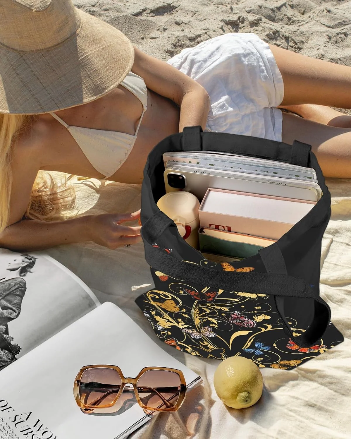 کیف دستی بوم نقاشی طرح دار زنانه، کیف های پارچه ای پنبه ای بادوام برای خرید، خواربار، مدرسه، باشگاه