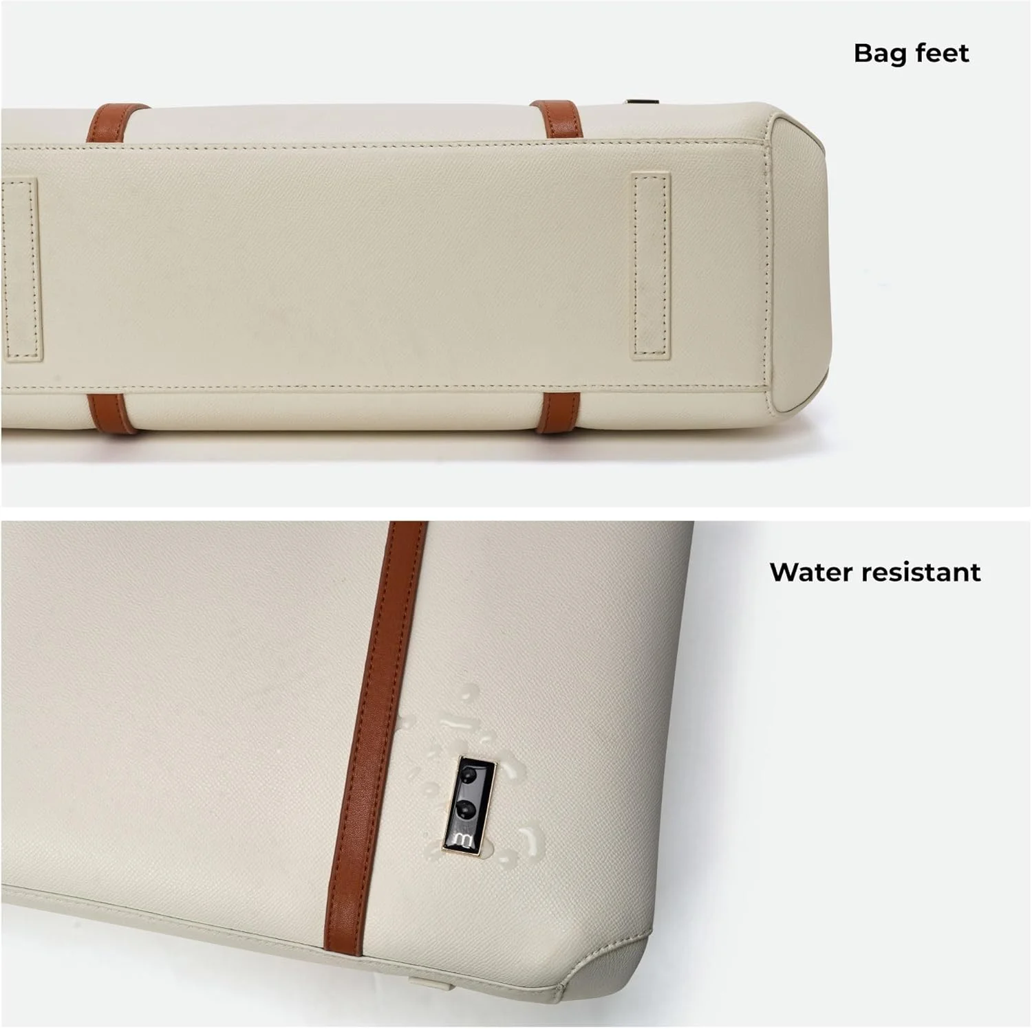 کیف دستی بزرگ زنانه موکوبارا مدل Easy Going Tote از چرم مصنوعی | کیف شیک و جادار مناسب کار، سفر و استفاده روزمره (کرم نارگیلی 2.0، سفید)