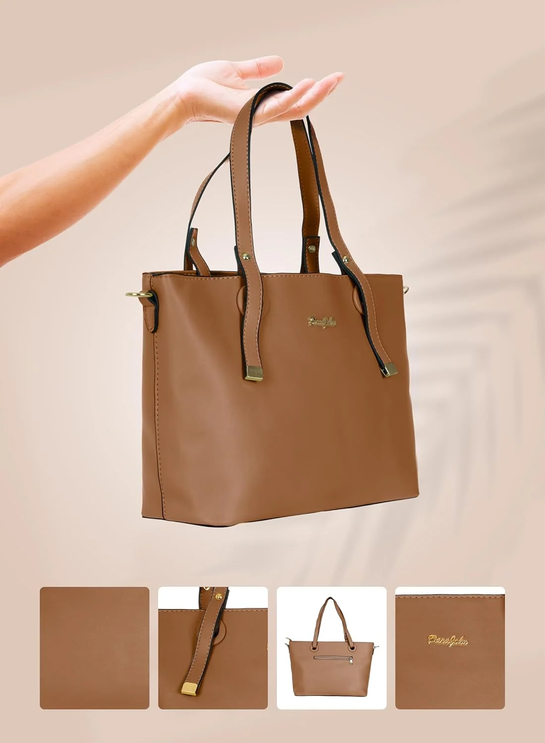 کیف دستی زنانه پاراجان مدل Bella Tote، کیف شیک و یکدست با دسته بالایی، کیف دستی و کیف دوشی