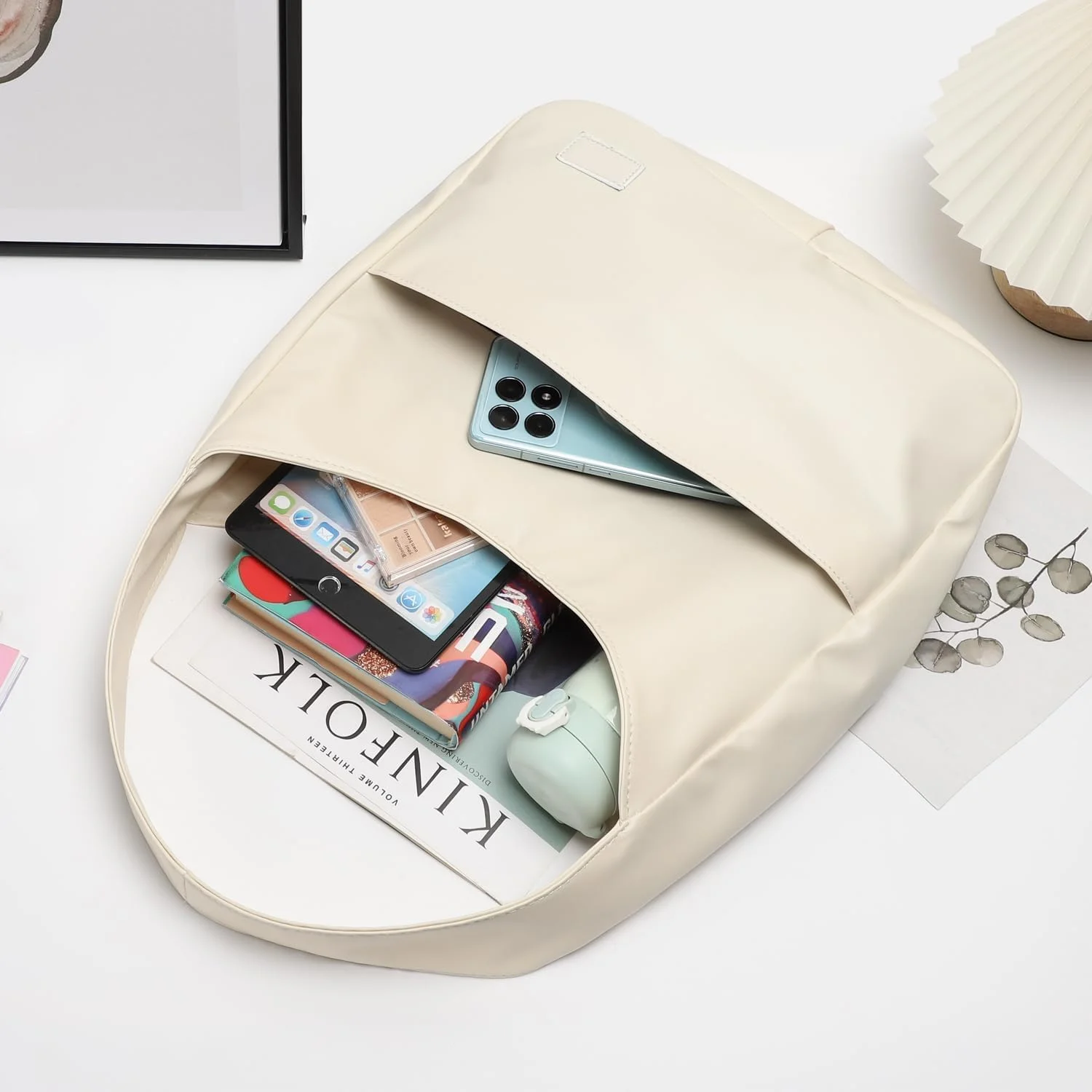 کیف دستی زنانه بزرگ TERRIFI از جنس چرم مصنوعی، کیف دوشی جادار، کیف دستی مدل Hobo از جنس چرم گیاهی، مناسب برای کار، مسافرت، سفید کیف دستی زنانه بزرگ TERRIFI از جنس چرم مصنوعی، کیف دوشی جادار، کیف دستی مدل Hobo از جنس چرم گیاهی، مناسب برای کار، مسافرت، سفید