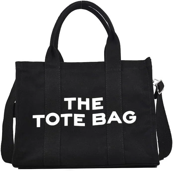 کیف دستی زنانه Tazweeq با زیپ، ساخته شده از کرباس/چرم مصنوعی/جین، کیف رودوشی شیک، کیف دستی دوشی، کیف دستی کرباسی مناسب کار و مسافرت، مشکی، سایز One Size