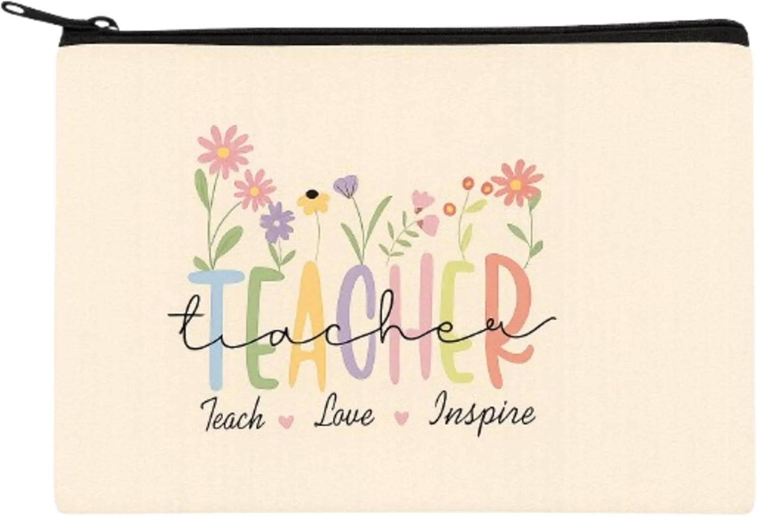 ست هدیه قدردانی از معلم - کیف دستی گلدار، کیف لوازم آرایش زیپ دار، کیسه های اسنک - ایده آل برای مادر، معلمان، مربیان در روز مادر، کریسمس، تولد، کیف لوازم آرایش معلم