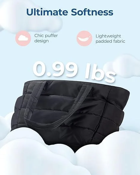 کیف دستی زنانه، کیف جادار سبک وزن با محفظه، کیف دوشی لحافی برای مسافرت و کار