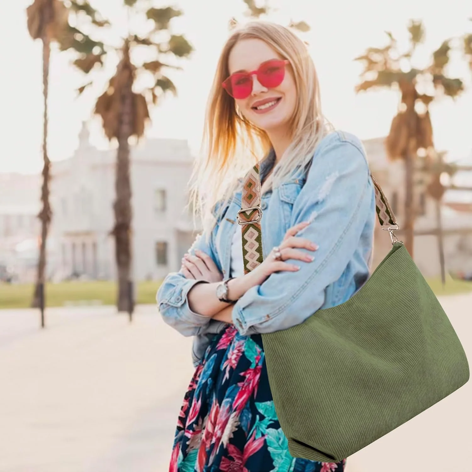 کیف دستی زنانه مخملی کبریتی، کیف شانه ای شیک، با زیپ، با بندهای قابل تنظیم، زنانه، برای کار، مسافرت، استفاده روزانه