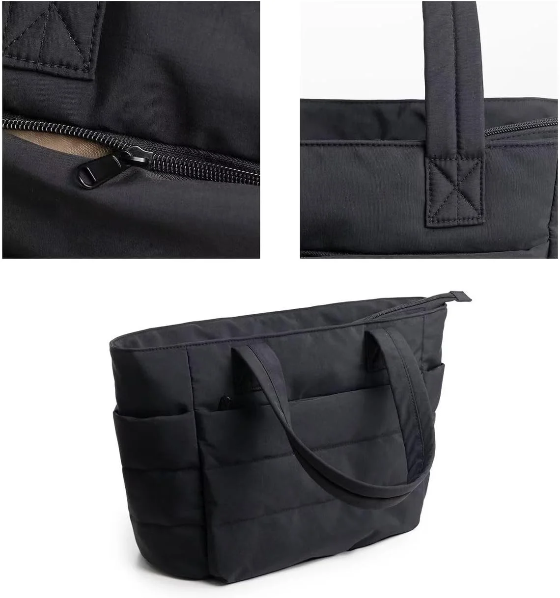 کیف دستی زنانه، کیف جادار سبک وزن با محفظه، کیف دوشی لحافی برای مسافرت و کار