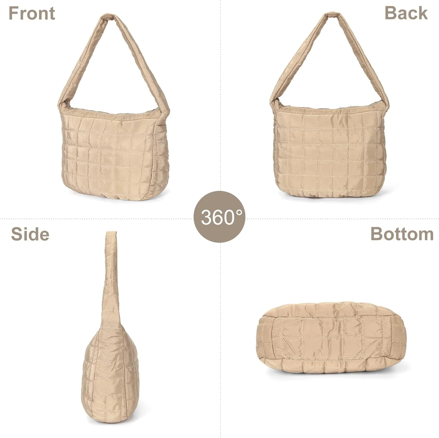 کیف های دستی لحافی YFGBCX زنانه، کیف شانه ای سبک وزن با لایه لحافی، کیف های بزرگ پنبه ای کیف های دستی لحافی YFGBCX زنانه، کیف شانه ای سبک وزن با لایه لحافی، کیف های بزرگ پنبه ای