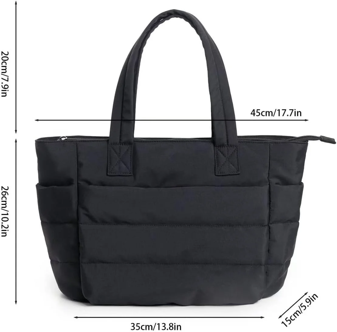 کیف دستی زنانه، کیف جادار سبک وزن با محفظه، کیف دوشی لحافی برای مسافرت و کار