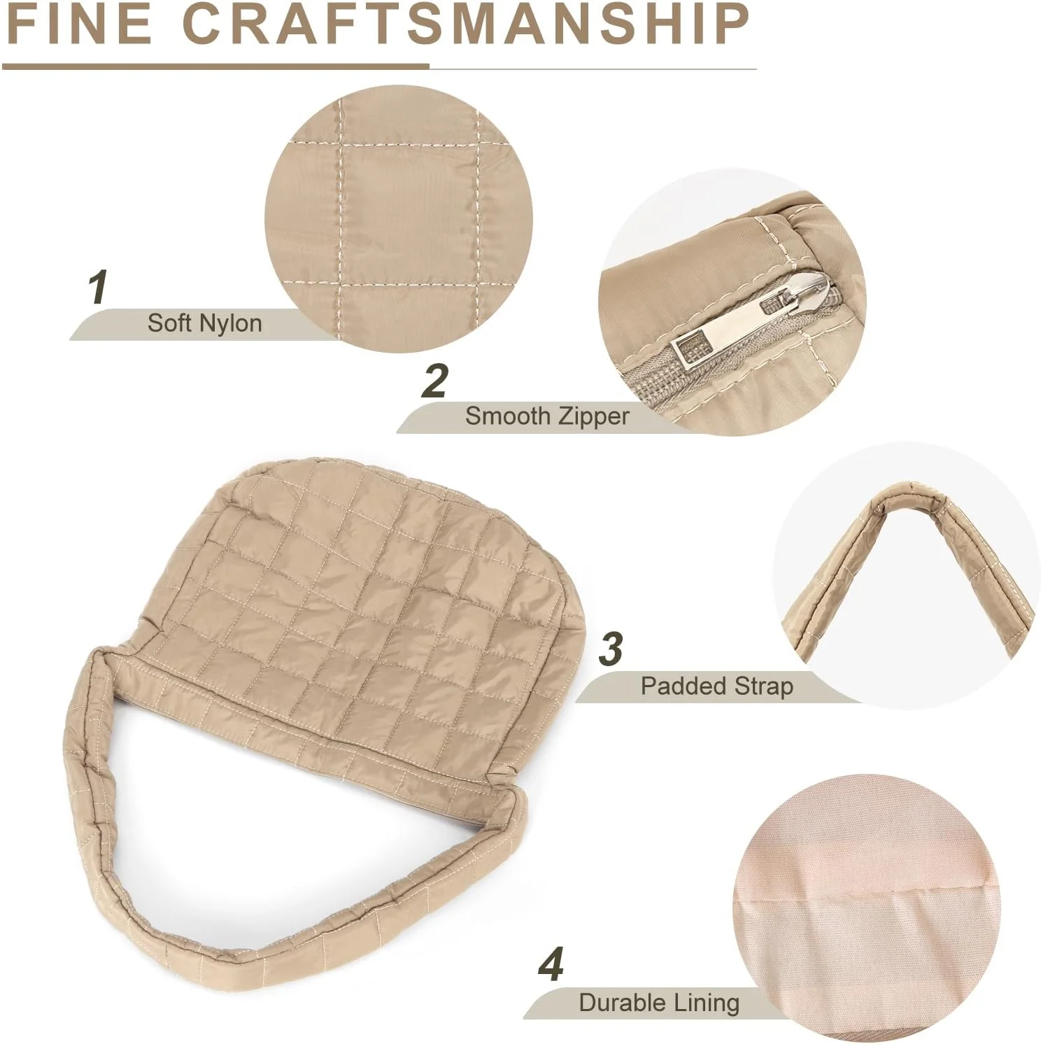 کیف های دستی لحافی YFGBCX زنانه، کیف شانه ای سبک وزن با لایه لحافی، کیف های بزرگ پنبه ای کیف های دستی لحافی YFGBCX زنانه، کیف شانه ای سبک وزن با لایه لحافی، کیف های بزرگ پنبه ای