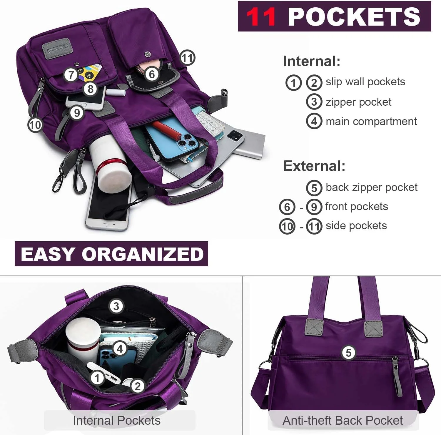 کیف دستی زنانه YouNuo، کیف بزرگ دوشی