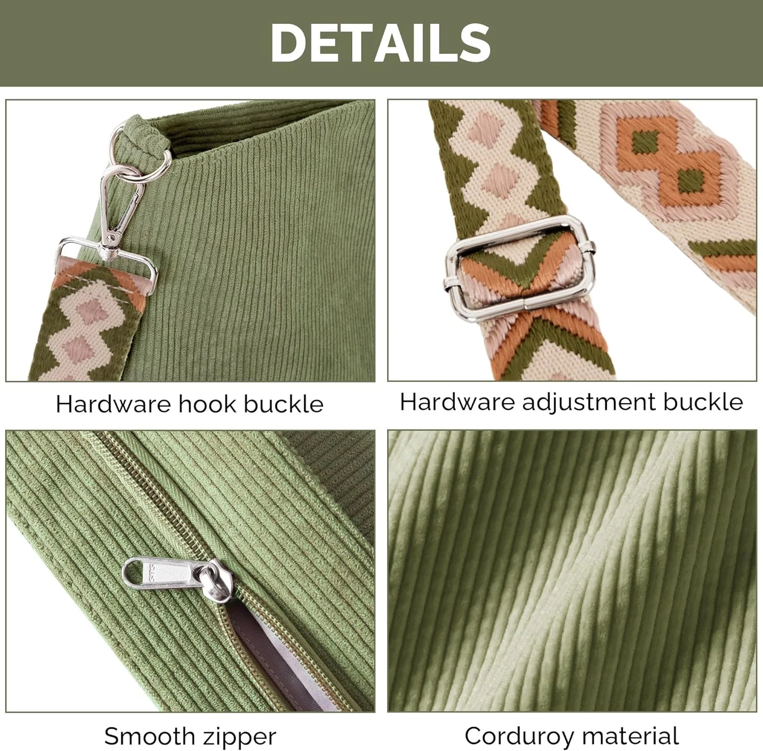 کیف دستی زنانه مخملی کبریتی، کیف شانه ای شیک، با زیپ، با بندهای قابل تنظیم، زنانه، برای کار، مسافرت، استفاده روزانه