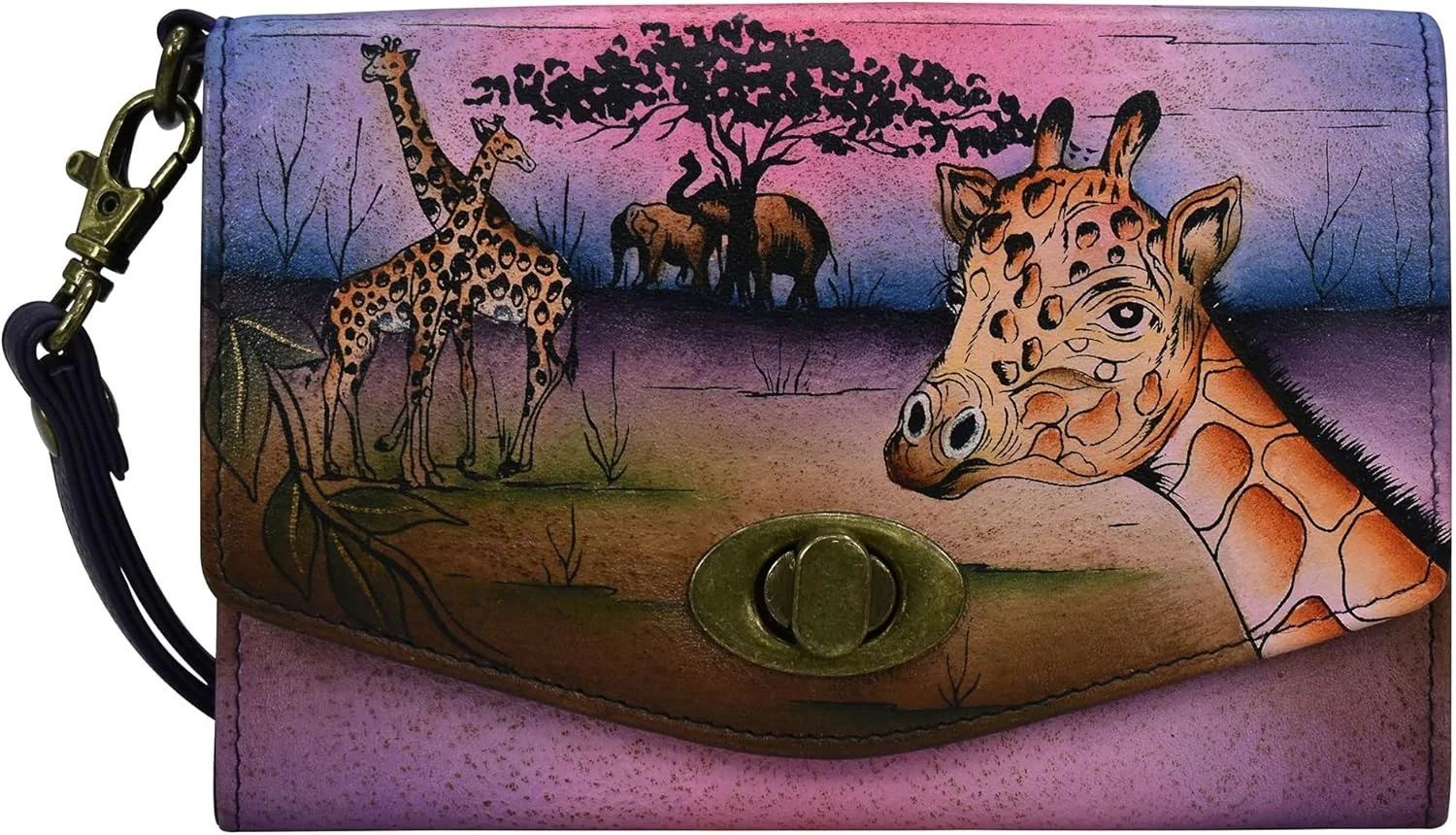 کیف دستی چرمی زنانه آنا بای آنوشکا، طرح‌دار و نقاشی شده، مناسب برای سازماندهی وسایل، کیف کلاچ و کیف مچی، چرم اصل