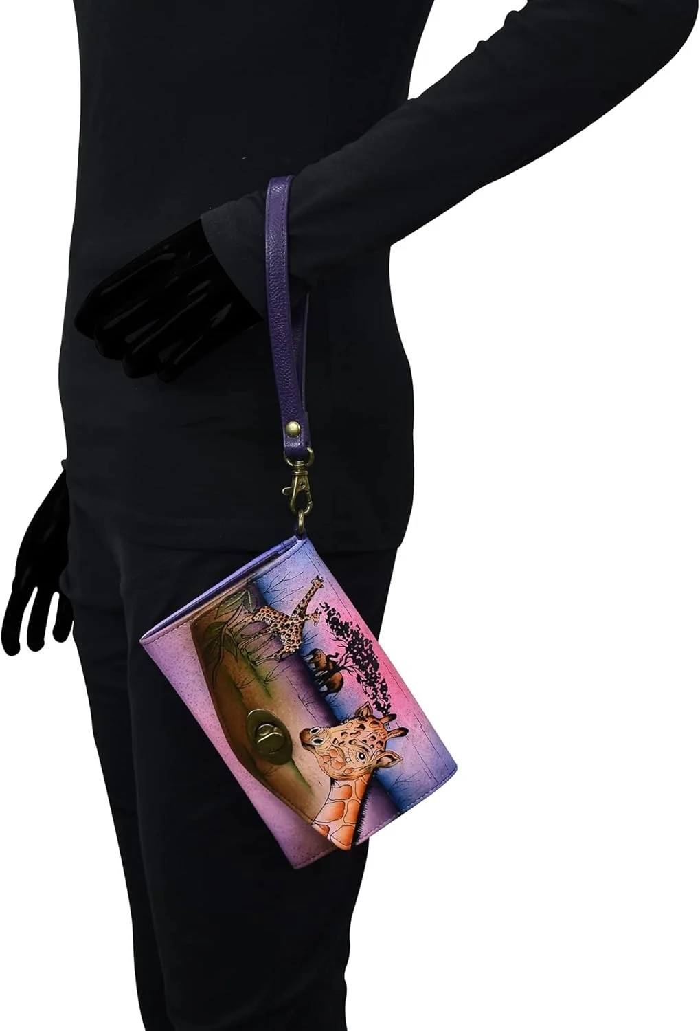 کیف دستی چرمی زنانه آنا بای آنوشکا، طرح‌دار و نقاشی شده، مناسب برای سازماندهی وسایل، کیف کلاچ و کیف مچی، چرم اصل