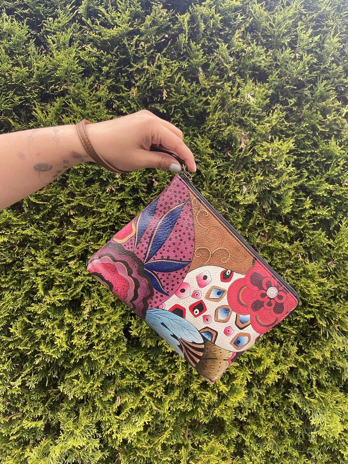 کیف دستی چرمی زنانه آنا با نقاشی دستی از آنوشکا