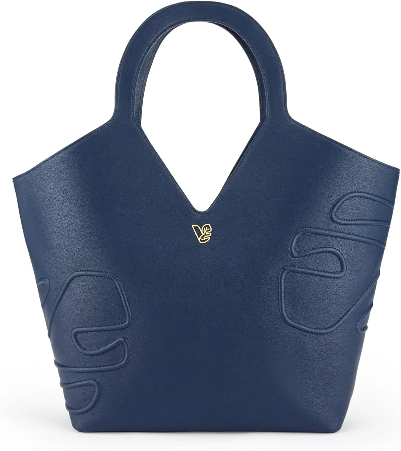 کیف دستی بزرگ زنانه | کیف بزرگ چرم مصنوعی ساخته شده از 18 بطری پلاستیکی بازیافتی | سازگار با محیط زیست برای کار و مسافرت | کیف دستی شیک مورد تایید PETA (آبی تیره، بلوبری)