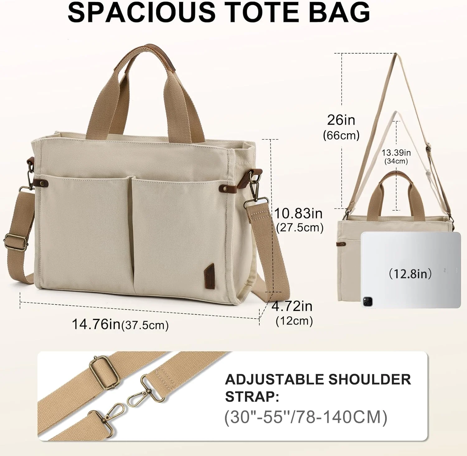 کیف دستی بوم زنانه، کیف غیررسمی با جیب و زیپ، کیف دوشی و دستی برای کار، مسافرت روزانه کیف دستی بوم زنانه، کیف غیررسمی با جیب و زیپ، کیف دوشی و دستی برای کار، مسافرت روزانه