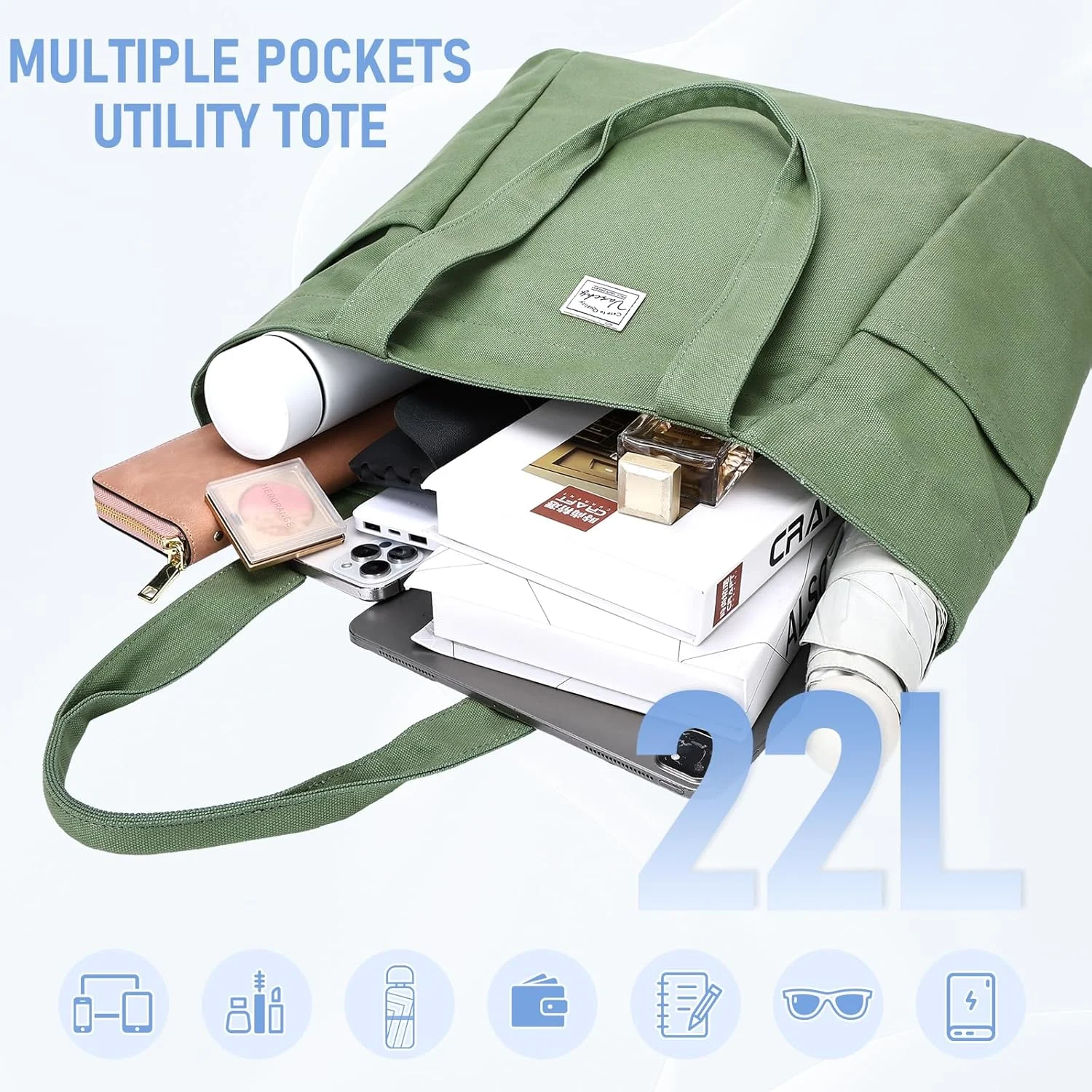 کیف دستی بزرگ بومى زنانه، کیف شانه ای تاشو غیر رسمی با زیپ، کیف همه کاره برای کار/مسافرت/دانشگاه/باشگاه کیف دستی بزرگ بومى زنانه، کیف شانه ای تاشو غیر رسمی با زیپ، کیف همه کاره برای کار/مسافرت/دانشگاه/باشگاه