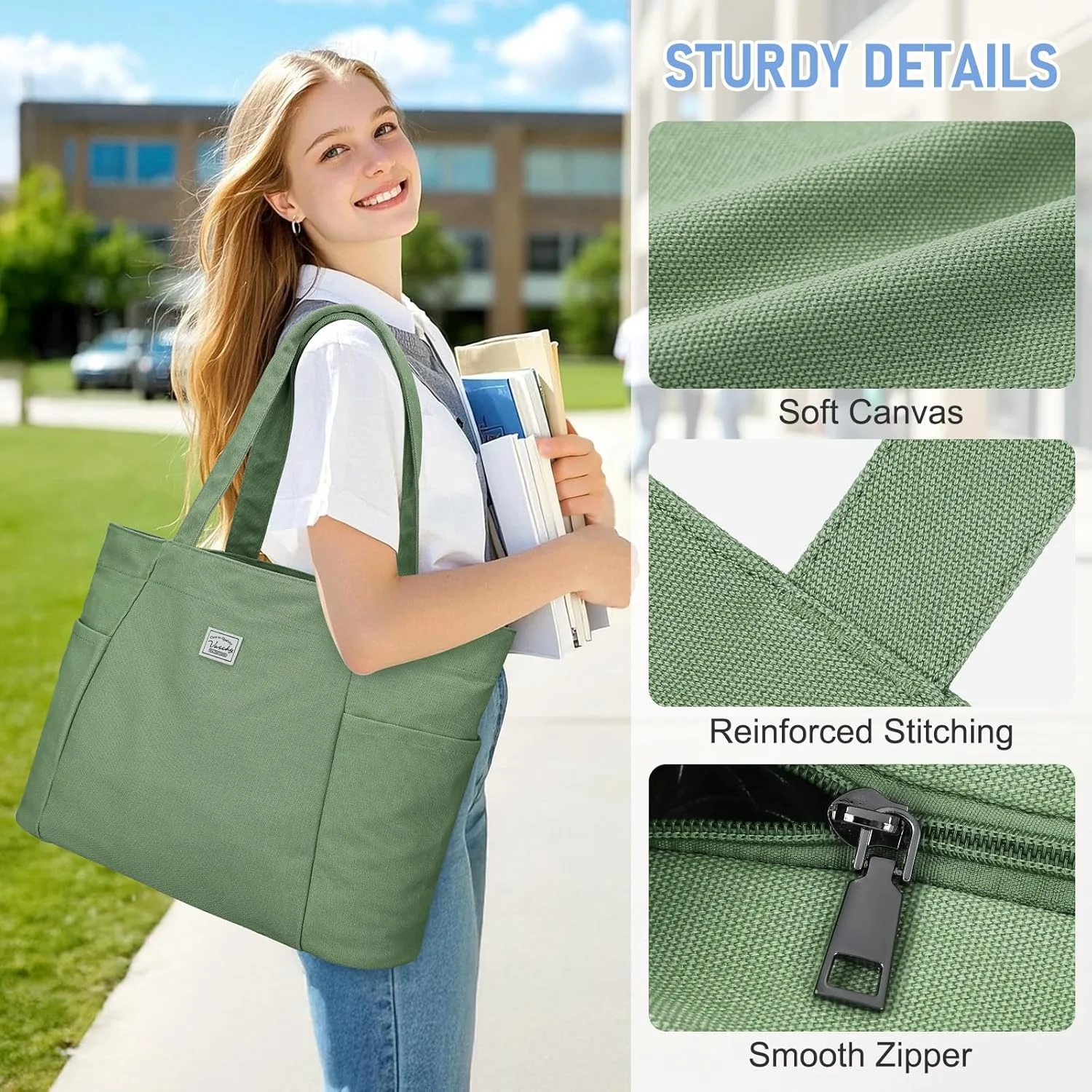 کیف دستی بزرگ بومى زنانه، کیف شانه ای تاشو غیر رسمی با زیپ، کیف همه کاره برای کار/مسافرت/دانشگاه/باشگاه کیف دستی بزرگ بومى زنانه، کیف شانه ای تاشو غیر رسمی با زیپ، کیف همه کاره برای کار/مسافرت/دانشگاه/باشگاه