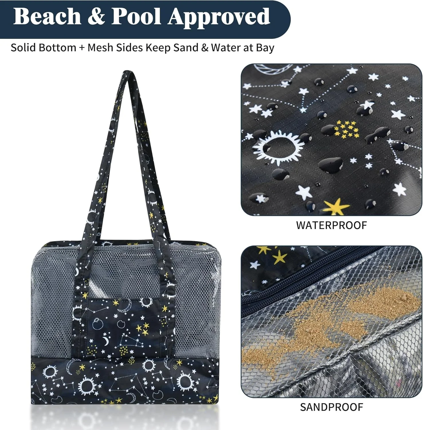 کیف ساحلی شفاف PVC مناسب تعطیلات و مسافرت های دریایی برای بانوان، کیف توری استخری و مسافرتی ضد آب و ضد شن با زیپ، کیف شفاف استادیومی کفش با محفظه های جداگانه کیف ساحلی شفاف PVC مناسب تعطیلات و مسافرت های دریایی برای بانوان، کیف توری استخری و مسافرتی ضد آب و ضد شن با زیپ، کیف شفاف استادیومی کفش با محفظه های جداگانه