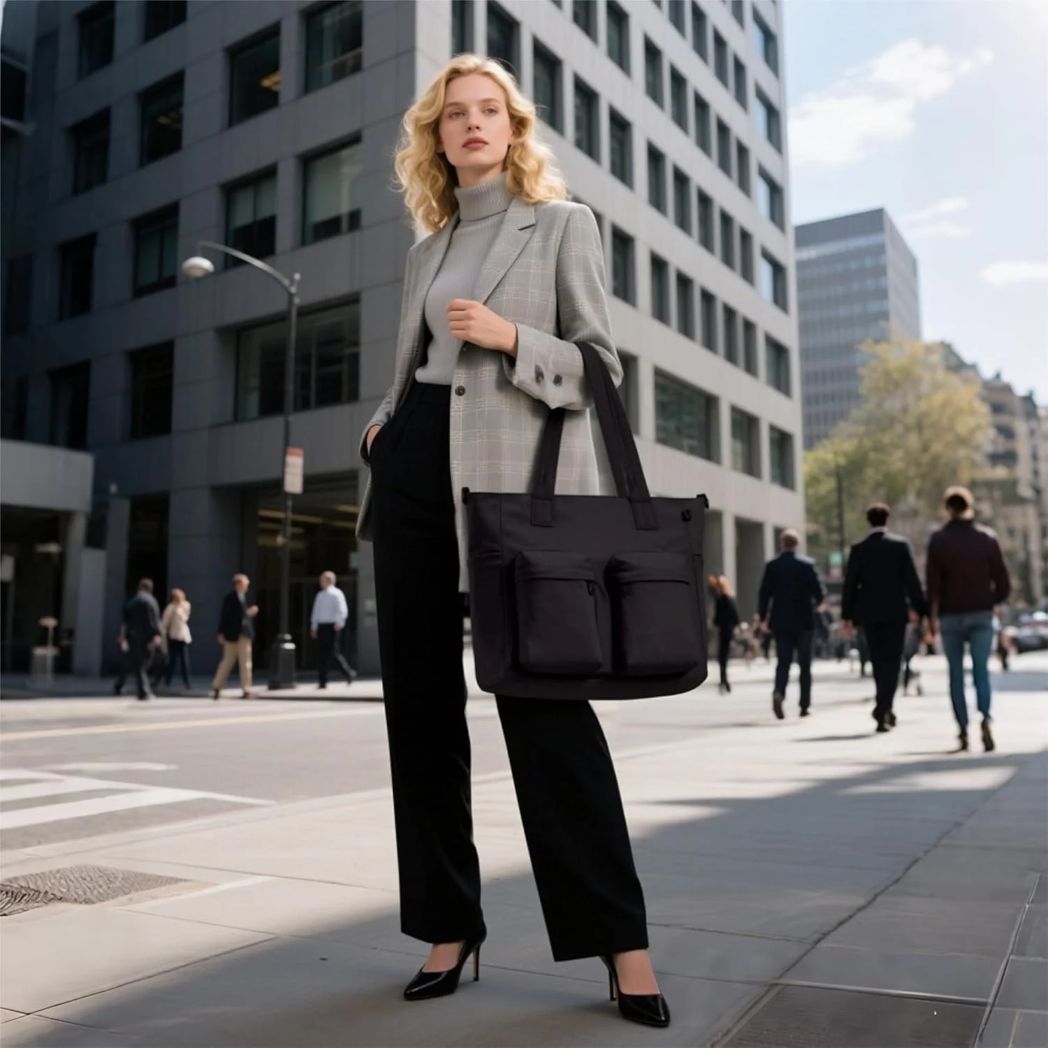 کیف دستی بزرگ زنانه مناسب کار و سفر - کیف دستی بزرگ برای لپ تاپ 15.6 اینچی، کیف ساحلی - کیف مسافرتی، کیف دستی روزمره، کیف دستی و کیف شانه ای زنانه با بند قابل تنظیم جداشدنی