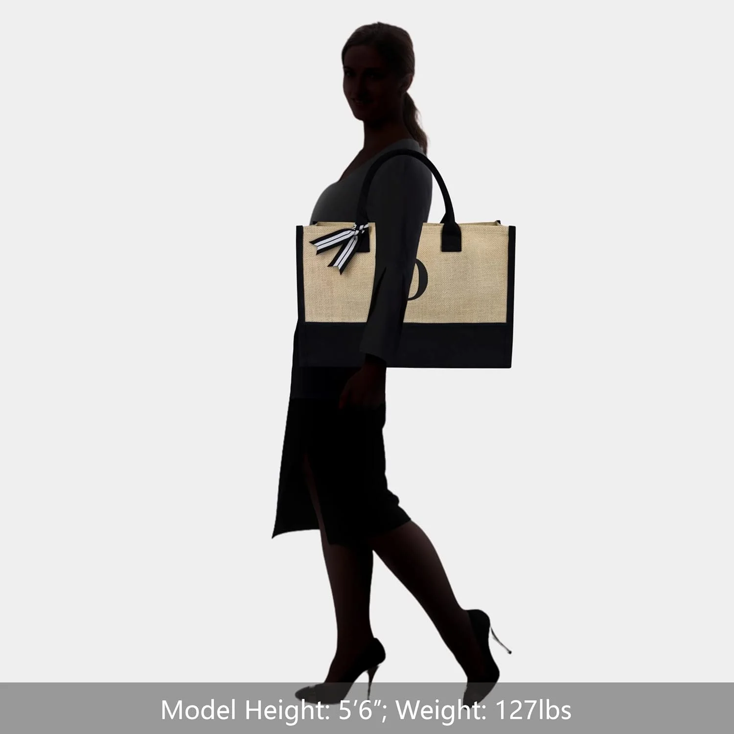 کیف دستی کنفی با حرف اول اسم سفارشی TOPDesign، کیف خرید زنانه