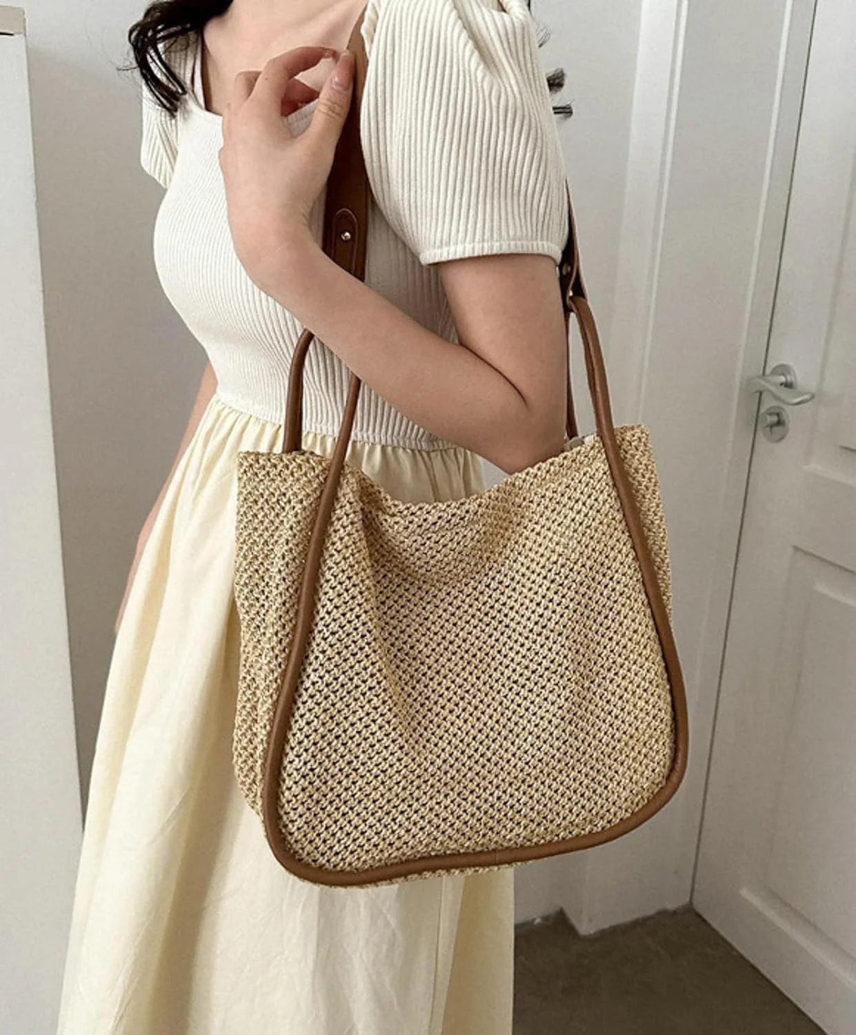 ست کیف شانه ای زنانه، کیف ساحلی با کیف لوازم آرایشی چرمی، کیف بافتنی قلاب بافی، کیف بزرگ مسافرتی، کیف کولی، طراحی توری توخالی ست کیف شانه ای زنانه، کیف ساحلی با کیف لوازم آرایشی چرمی، کیف بافتنی قلاب بافی، کیف بزرگ مسافرتی، کیف کولی، طراحی توری توخالی