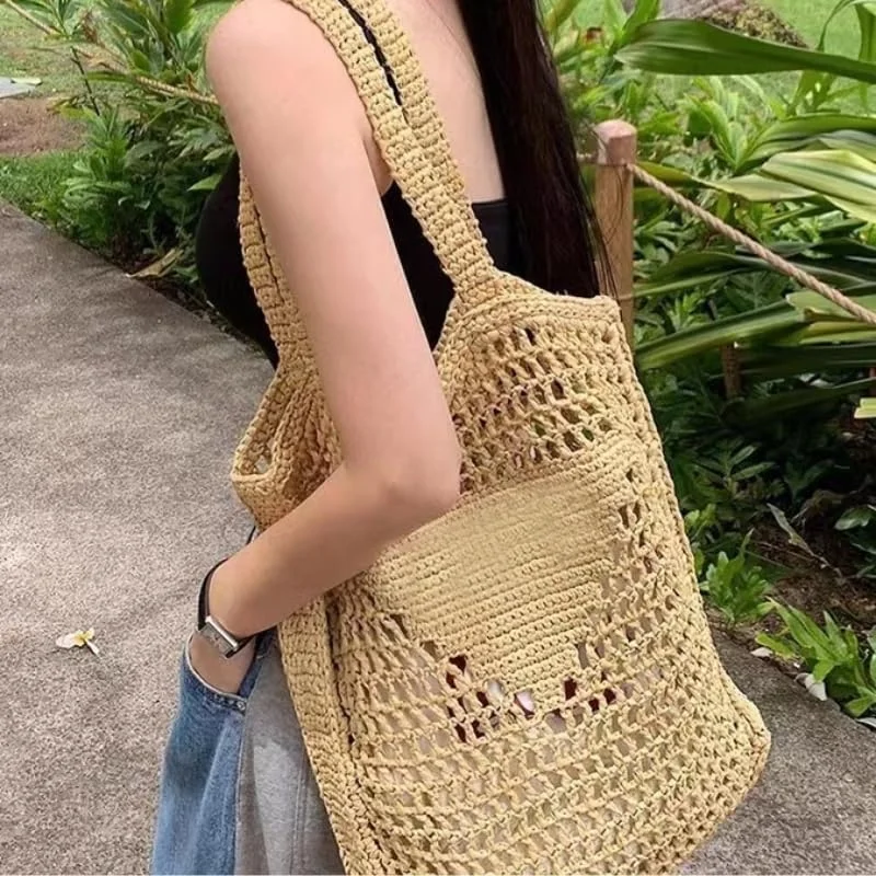 کیف حصیری، کیف دستی قلاب بافی، کیف ساحلی حصیری، کیف توری زنانه، کیف ساحلی، کیف دستی قلاب بافی