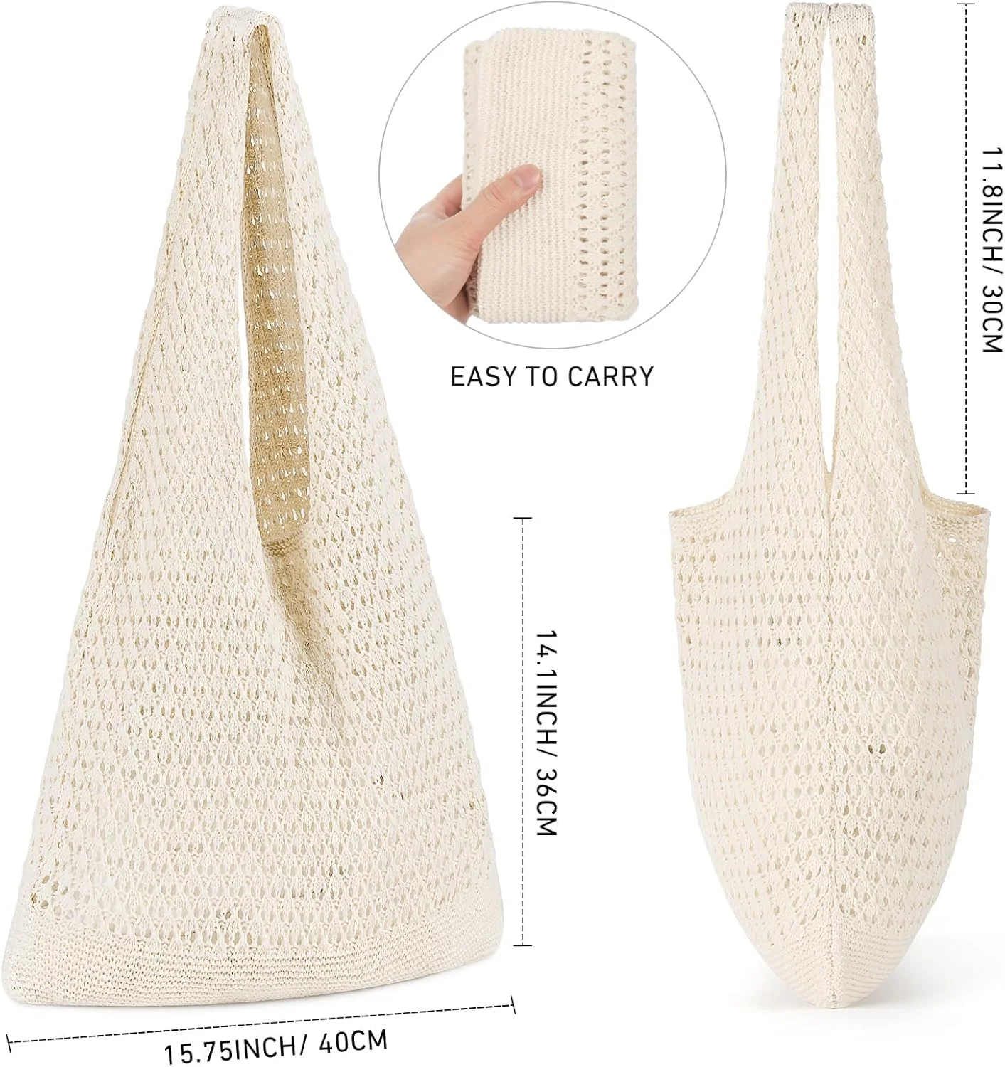 کیف دوشی بافتنی بوهو شیک - کیف توری ساحلی سبک وزن برای زنان با طراحی تاشو جادار - ایده آل برای خرید، مسافرت و گردش های غیررسمی کیف دوشی بافتنی بوهو شیک - کیف توری ساحلی سبک وزن برای زنان با طراحی تاشو جادار - ایده آل برای خرید، مسافرت و گردش های غیررسمی