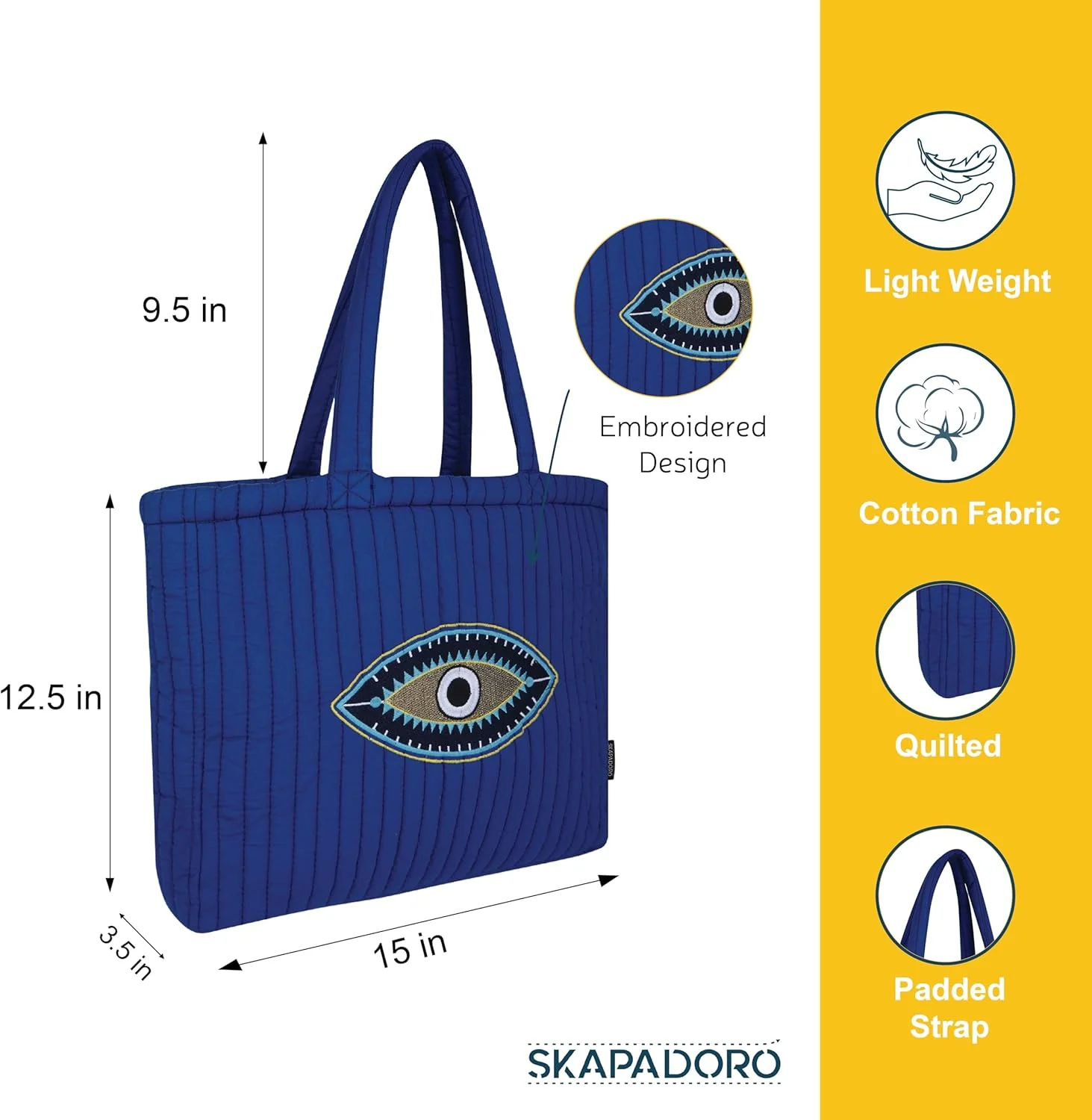 کیف دستی پنبهای لحافی با زیپ، جیب زیپدار داخلی، کیف گلدوزی چند منظوره برای زنان/دختران برای خرید، مسافرت، دانشگاه، باشگاه، کار، کیف شانهای روزمره کیف دستی پنبهای لحافی با زیپ، جیب زیپدار داخلی، کیف گلدوزی چند منظوره برای زنان/دختران برای خرید، مسافرت، دانشگاه، باشگاه، کار، کیف شانهای روزمره