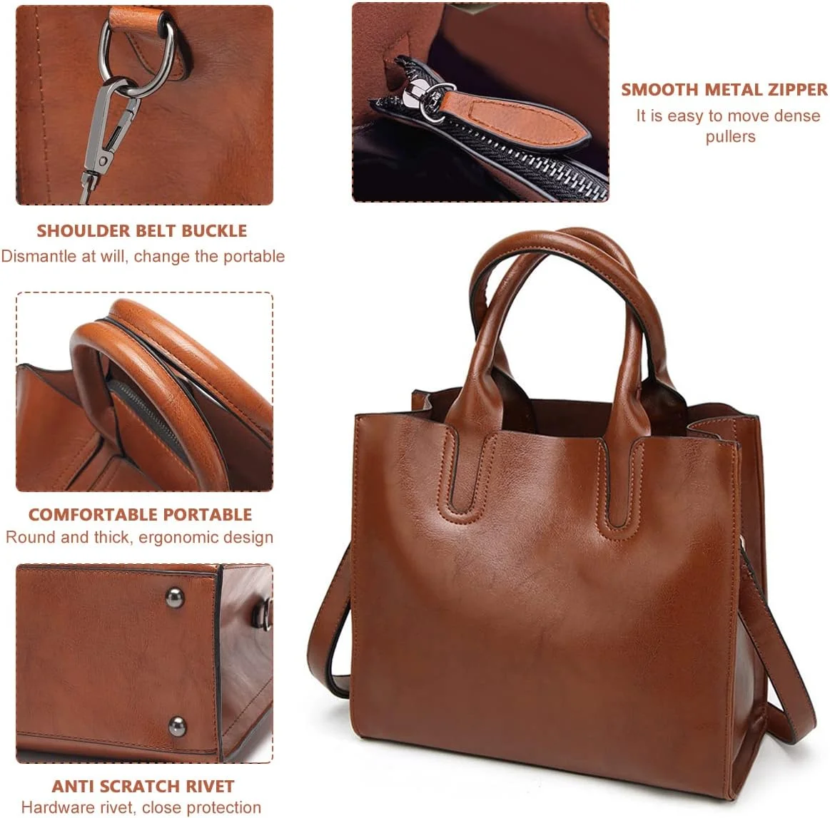 کیف دستی زنانه PU، کیف دوشی زنانه با بند قابل تنظیم جداشدنی، کیف دستی زنانه برای مسافرت، رفت و آمد، هدیه تولد برای زنان کیف دستی زنانه PU، کیف دوشی زنانه با بند قابل تنظیم جداشدنی، کیف دستی زنانه برای مسافرت، رفت و آمد، هدیه تولد برای زنان