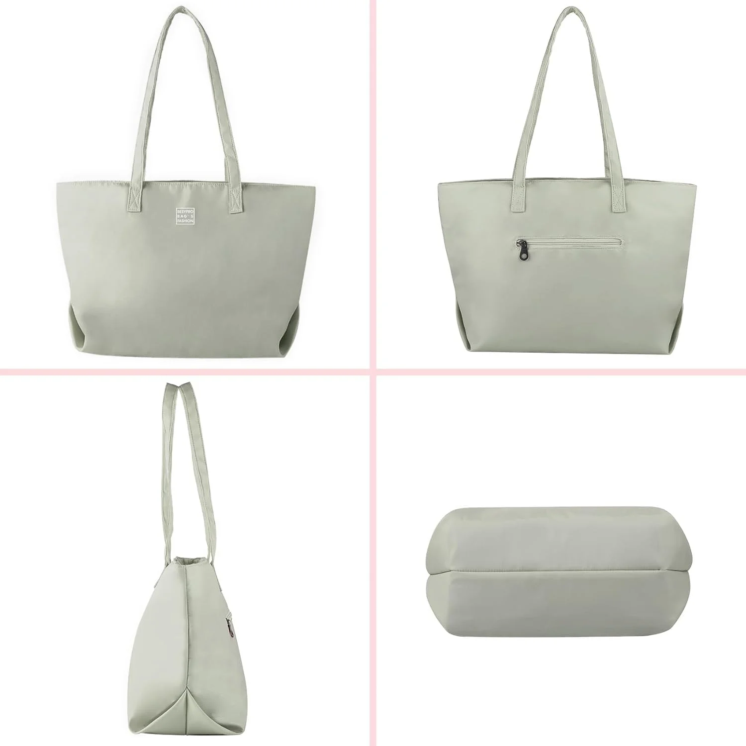 کیف دستی نایلونی زنانه، کیف بزرگ دوشی با جیب های متعدد و بست زیپی، مناسب برای کار، مسافرت و دانشگاه کیف دستی نایلونی زنانه، کیف بزرگ دوشی با جیب های متعدد و بست زیپی، مناسب برای کار، مسافرت و دانشگاه