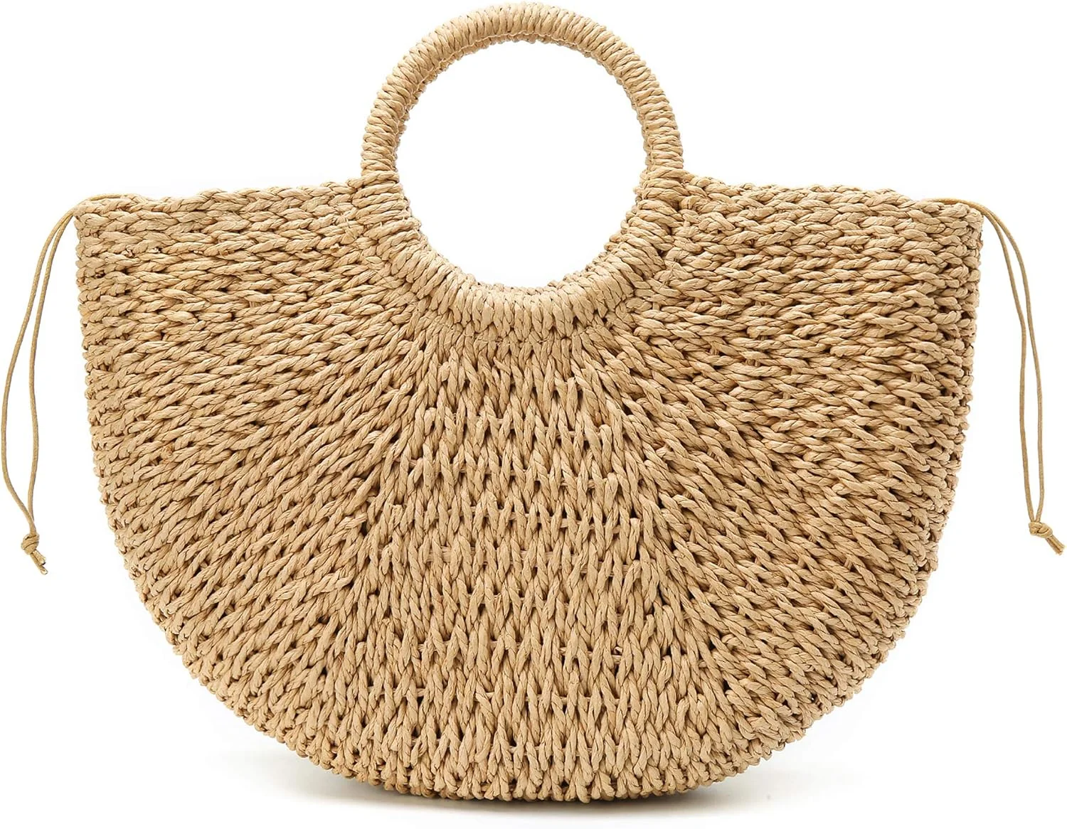 کیف حصیری ساحلی Solyinne، کیف دستی بزرگ بافته شده حصیری زنانه، کیف دستی بافتنی تابستانی ساحلی با منگوله برای مسافرت
