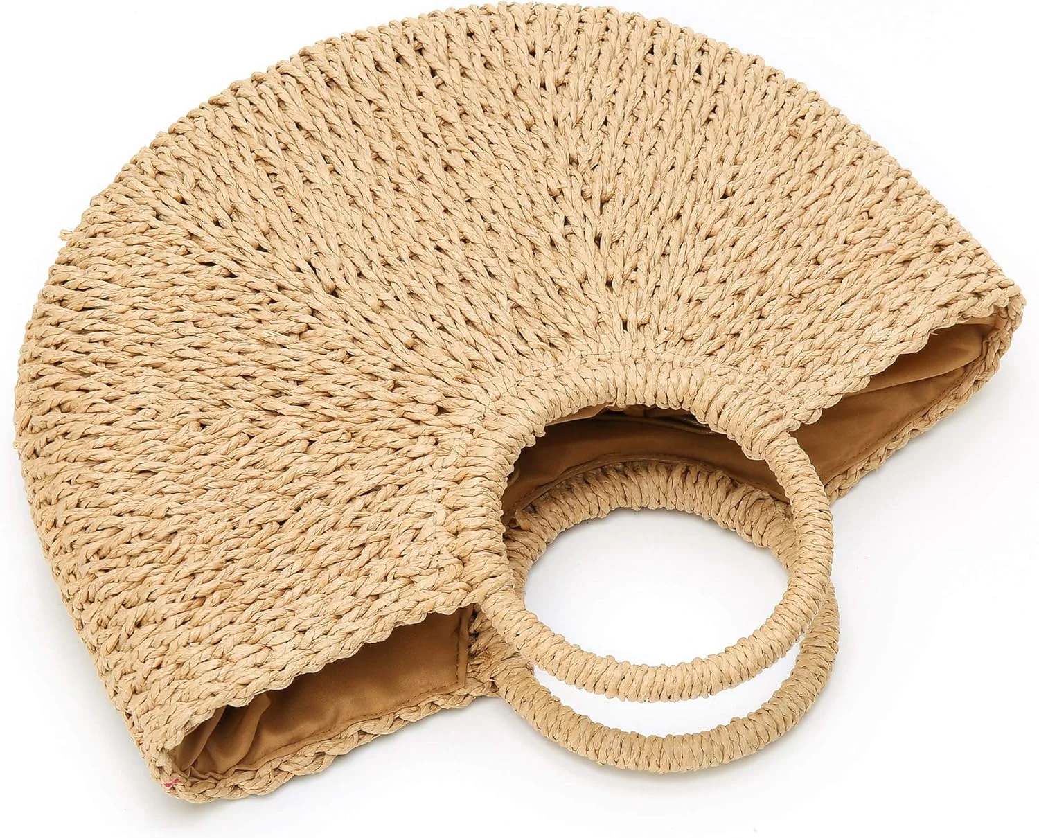 کیف حصیری ساحلی Solyinne، کیف دستی بزرگ بافته شده حصیری زنانه، کیف دستی بافتنی تابستانی ساحلی با منگوله برای مسافرت