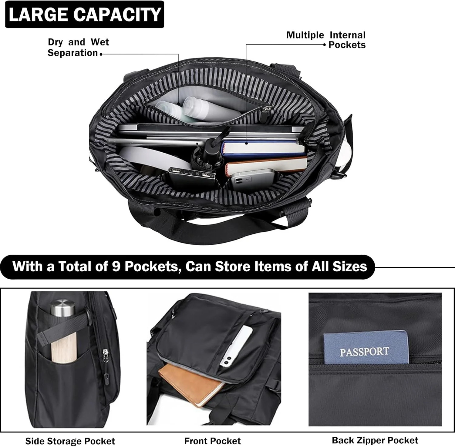 کیف دستی شانه ای مردانه - کیف لپ تاپ BLYPHOO با جیب های متعدد، کیف دستی بزرگ ضد آب مسافرتی، کیف های کار سبک وزن برای مردان یا زنان برای کار روزانه، مسافرت و ساحل کیف دستی شانه ای مردانه - کیف لپ تاپ BLYPHOO با جیب های متعدد، کیف دستی بزرگ ضد آب مسافرتی، کیف های کار سبک وزن برای مردان یا زنان برای کار روزانه، مسافرت و ساحل