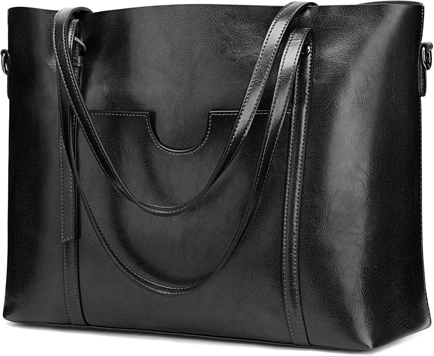 کیف دستی زنانه چرمی S-ZONE، کیف بزرگ جادار مناسب کار روزانه، مشکی