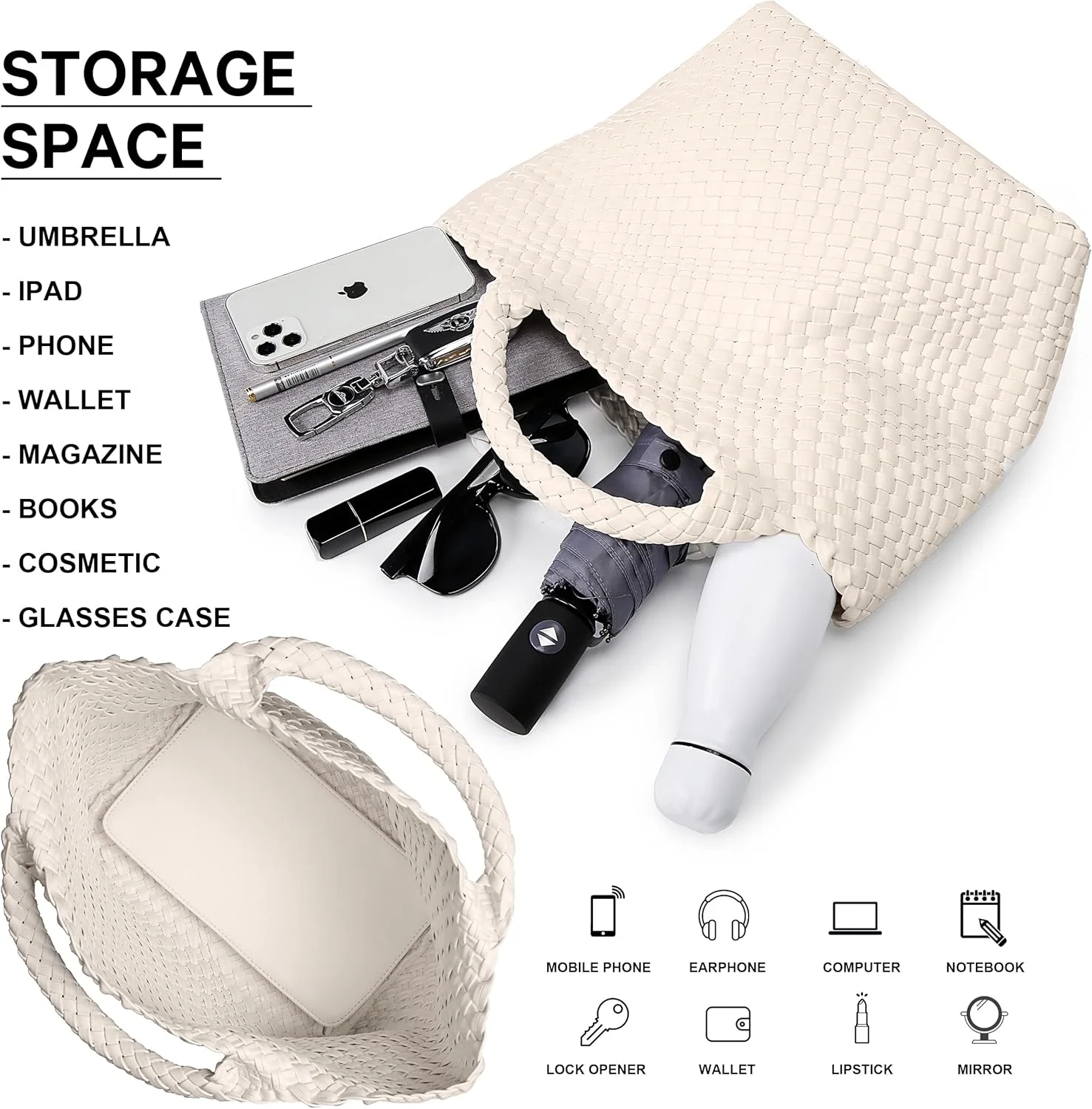 کیف دستی زنانه Queenoris مدل 1133، کیف بزرگ، کیف دوشی