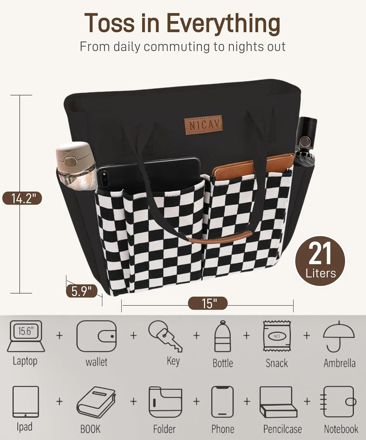 کیف دستی زنانه Nicav مدل Nicav-ttb Utility (بسته 1 عددی) کیف دستی زنانه Nicav مدل Nicav-ttb Utility (بسته 1 عددی)