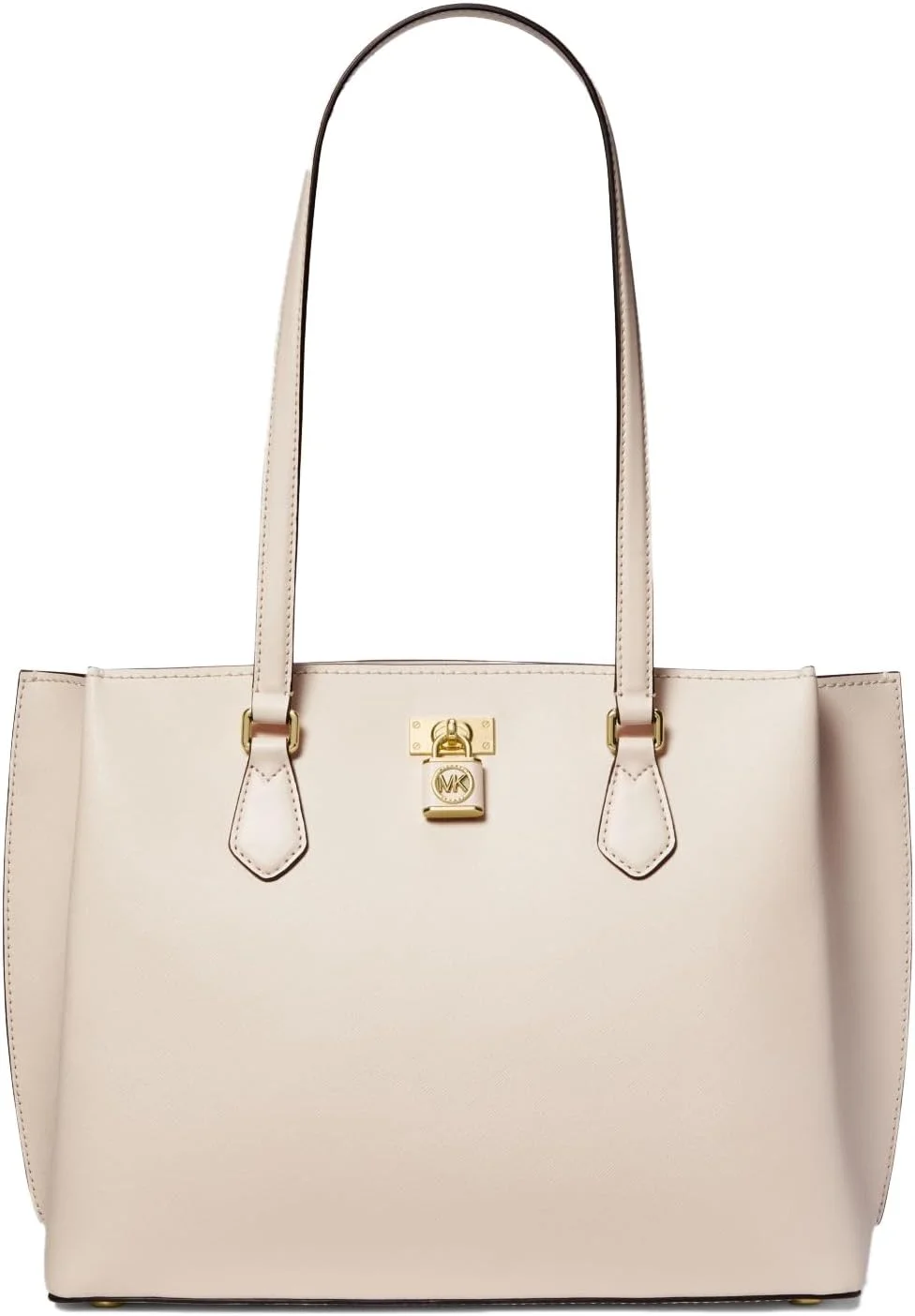 کیف دستی بزرگ مایکل کورس با زیپ بالا، رنگ کرم روشن