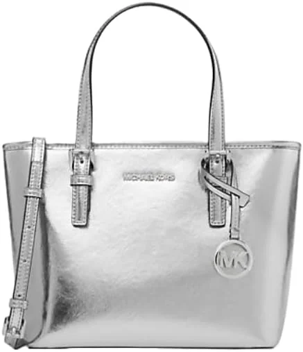کیف دستی مایکل مایکل کورس جت ست تراول با زیپ نقره ای، سایز متوسط