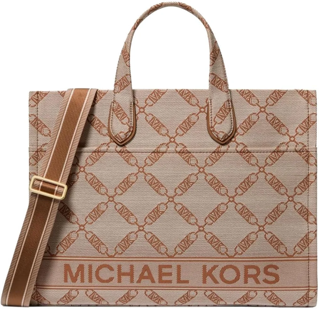 کیف دستی بزرگ MICHAEL KORS 30H3G3GT3B مدل GRAB TOTE 099 وانیلی/قهوه ای