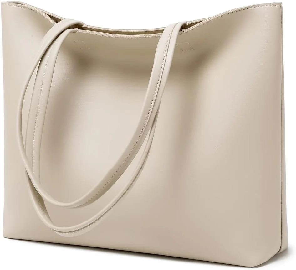 کیف دستی زنانه، کیف های خرید چرمی PU ساده، مناسب کار، مدرسه و استفاده روزانه، دارای زیپ و جیب داخلی