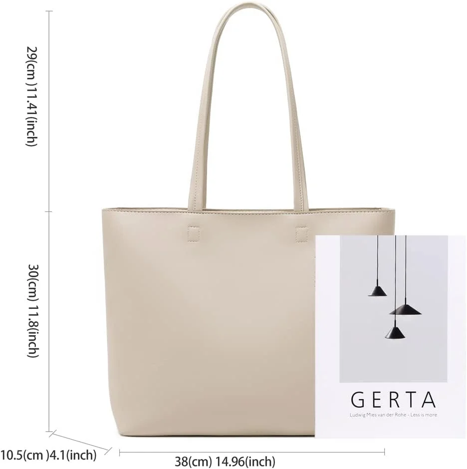 کیف دستی زنانه، کیف های خرید چرمی PU ساده، مناسب کار، مدرسه و استفاده روزانه، دارای زیپ و جیب داخلی کیف دستی زنانه، کیف های خرید چرمی PU ساده، مناسب کار، مدرسه و استفاده روزانه، دارای زیپ و جیب داخلی