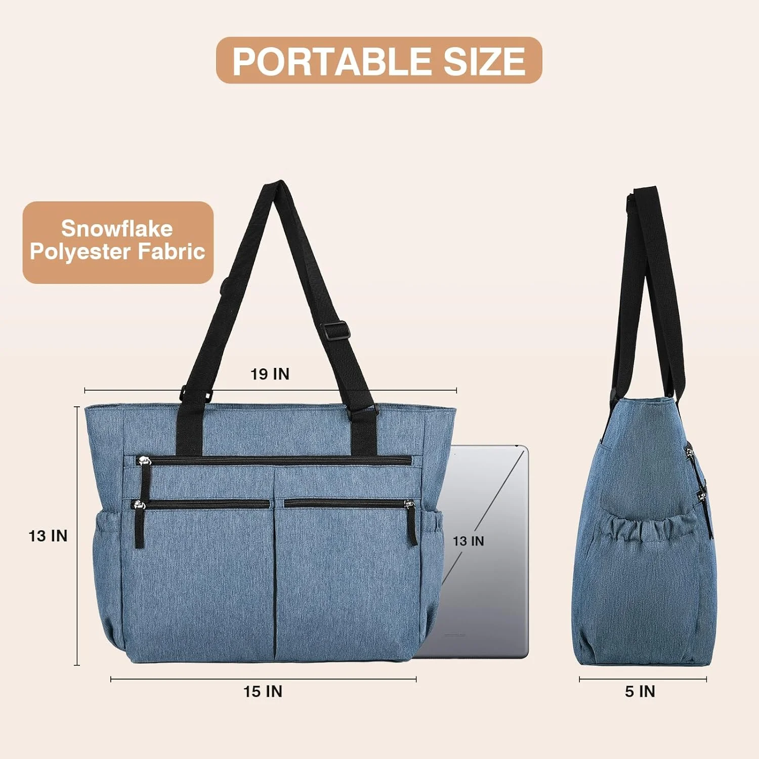 کیف دستی بزرگ زنانه Marvolia با جیب زیپ‌دار، کیف شانه‌ای تاشو برای باشگاه، ساحل و مسافرت