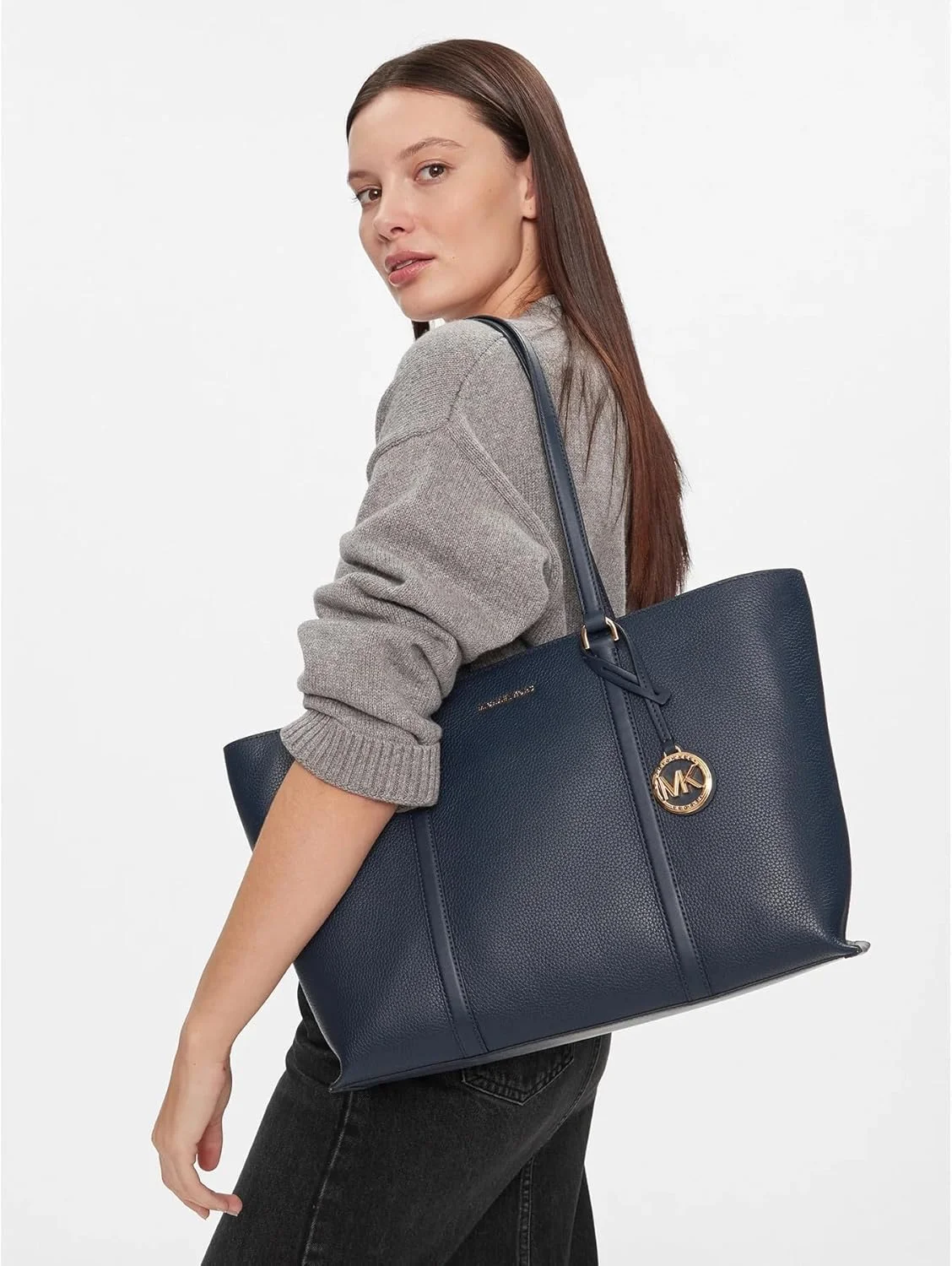 کیف دوشی بزرگ مدل Temple Tote مایکل کورس 30R4G1LT3L، رنگ سرمهای 406 کیف دوشی بزرگ مدل Temple Tote مایکل کورس 30R4G1LT3L، رنگ سرمهای 406